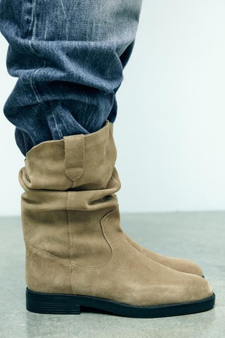 Bottines en nubuck - Marron