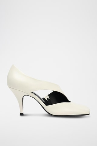 Sapatos de salto em couro - Cru