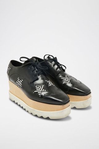 Platform Derby’s met Hak - Wit, zwart en beige