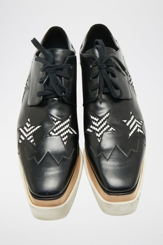 Platform Derby’s met Hak - Wit, zwart en beige