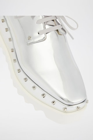 Platform Derby’s met Hak - Wit en zilverkleurig