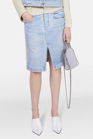 Rechte Rok - Beige en blauw