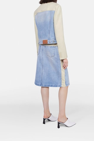 Rechte Rok - Beige en blauw