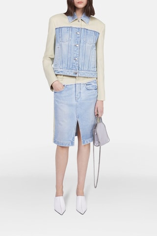 Rechte Rok - Beige en blauw