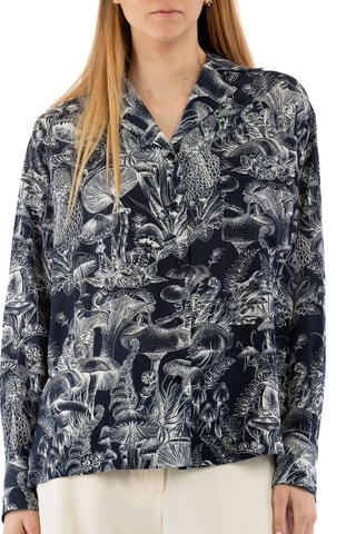 Zijden Blouse - Wit en blauw