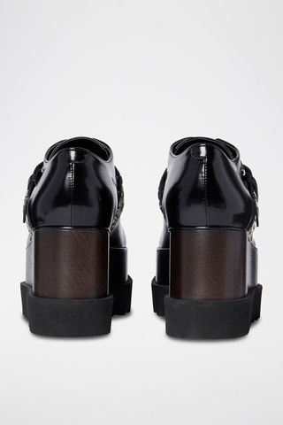 Platform Derby’s met Hak - Zwart en bruin