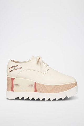 Platform Derby’s met Hak - Beige