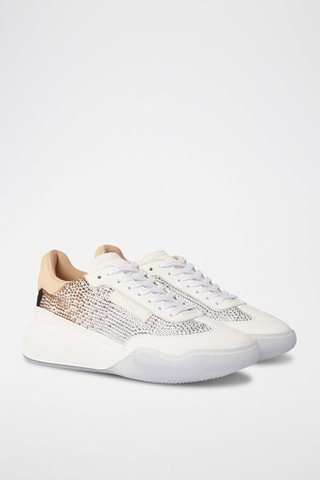 Sneakers - Wit, beige en zilverkleurig