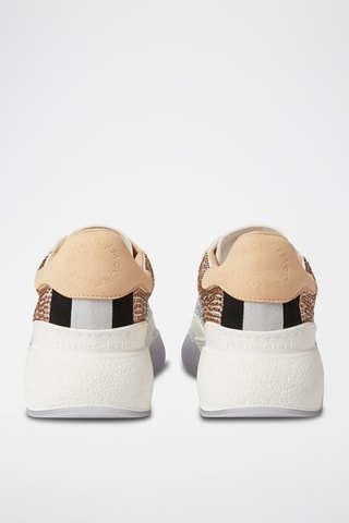 Sneakers - Wit, beige en zilverkleurig