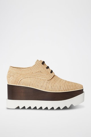 Platform Derby’s met Hak - Wit, beige en bruin