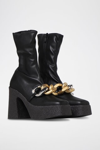 Enkellaarzen - Zwart en goudkleurig