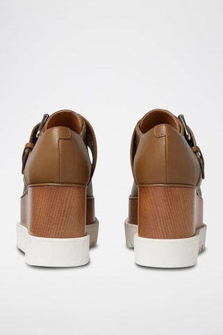 Platform Derby’s met Hak - Wit en bruin