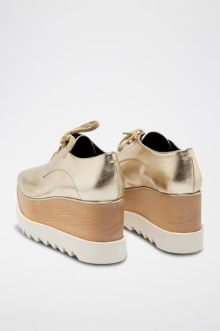 Platform Derby's - Wit, beige en goudkleurig