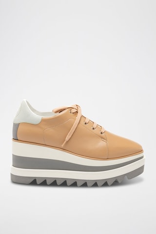 Platform Sneakers - Wit, beige en grijs