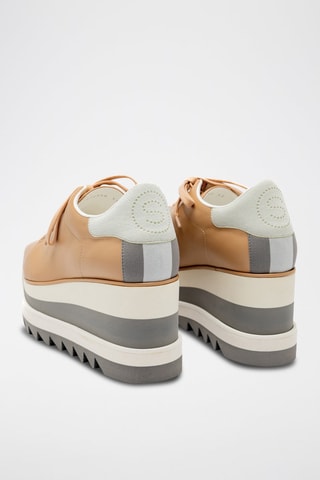 Platform Sneakers - Wit, beige en grijs