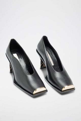 Pumps - Zwart, bruin en goudkleurig