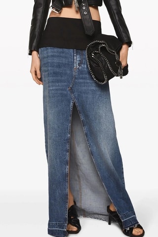 Lange Rok Hoge Taille - Zwart en blauw