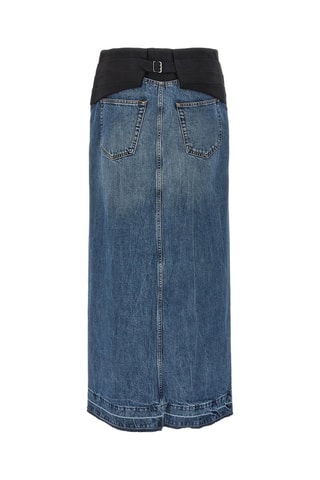 Lange Rok Hoge Taille - Zwart en blauw