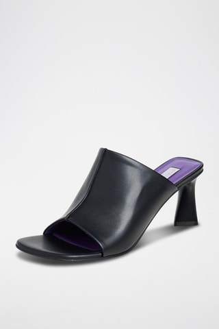 Muiltjes met Hak - Zwart en paars