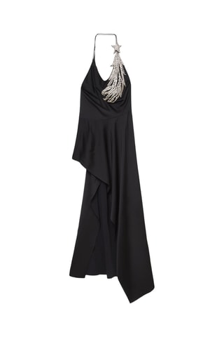 Asymmetrische Mouwloze Jurk - Zwart