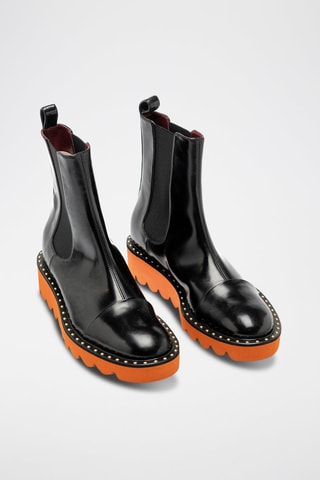 Chelsea Boots - Zwart en oranje