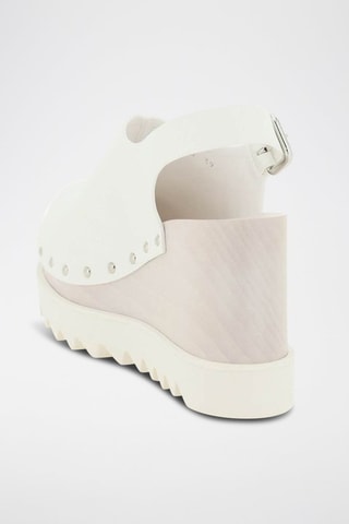 Platform Clogs - Wit en beige