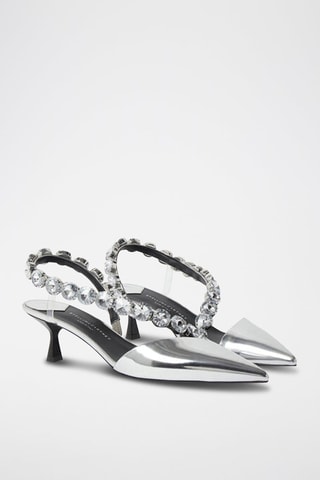 Lakpumps - Zwart en zilverkleurig