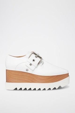 Platform Derby’s met Hak - Wit, bruin en zilverkleurig