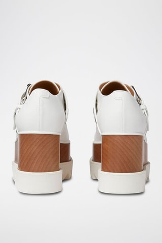 Platform Derby’s met Hak - Wit, bruin en zilverkleurig