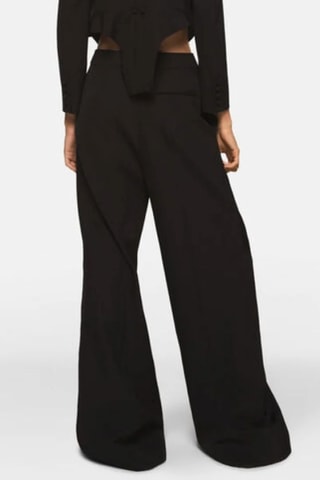 Wollen Broek Wide Legs - Zwart