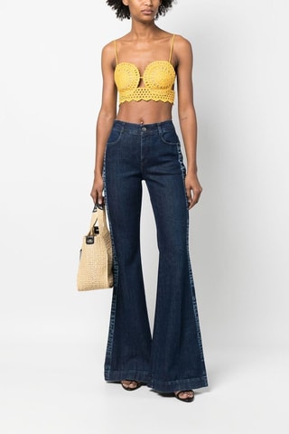 Linnen Crop Top - Geel