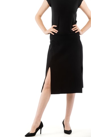 Asymmetrische Rechte Rok - Zwart