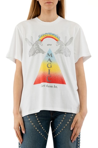 T-shirt - Wit en multicolor