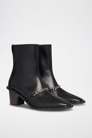 Enkellaarzen - Zwart, paars en zilverkleurig