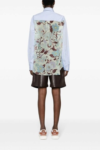 Oversized Overhemd - Wit, blauw en bruin