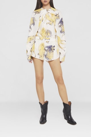 Zijden Short - Wit, blauw en geel