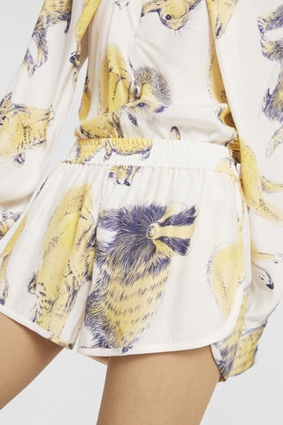 Zijden Short - Wit, blauw en geel