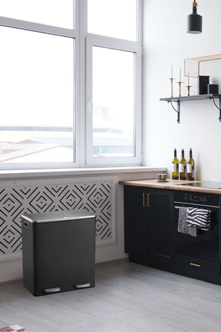 Cubo de basura de reciclaje de acero inoxidable con pedal Major - 60 l