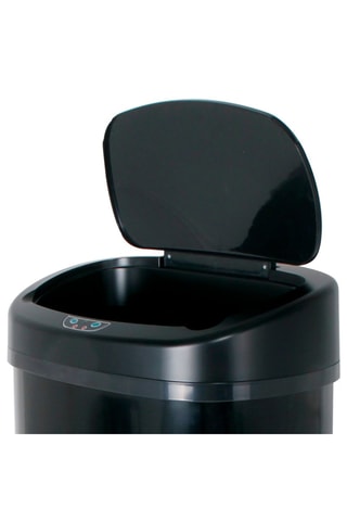 Tampa de caixote do lixo automática em aço inoxidável Majestic - Preto