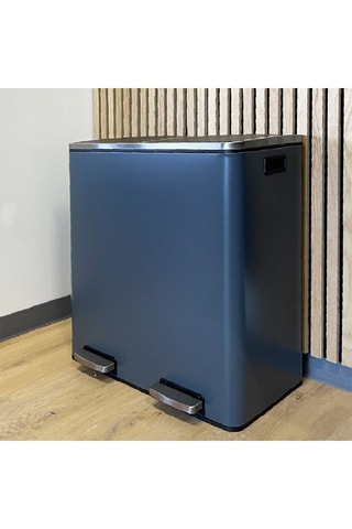 Cubo de basura de reciclaje de acero inoxidable con pedal Major - 60 l