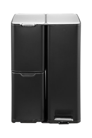 Cubo de basura de reciclaje de acero inoxidable con pedal Haja - 60 l