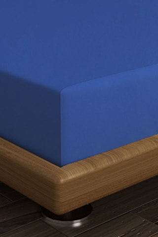 Sábana bajera de algodón 61 hilos/cm² - Azul