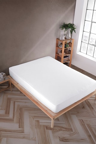 Sábana bajera de algodón - Blanco