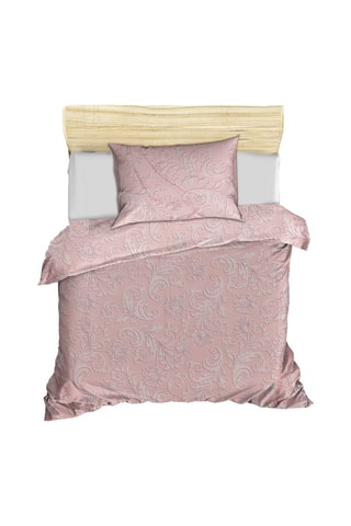 Juego de nórdico de algodón - Rosa y blanco