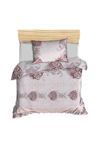 Juego de nórdico de algodón 140 hilos/cm² Daisy - Rosa y blanco