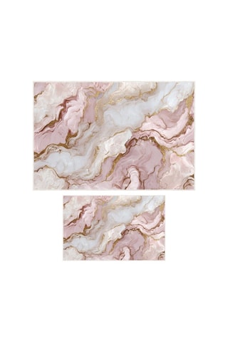 2 alfombras de baño - Rosa - 50 x 60/60 x 100 cm