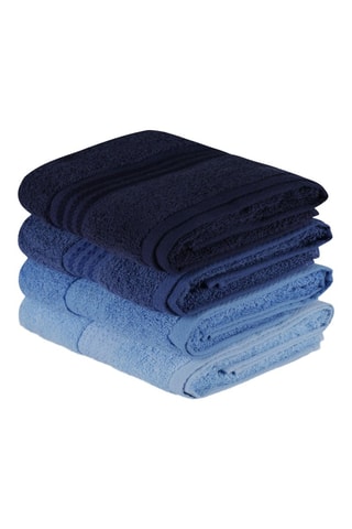 4 toallas de tocador - Azul marino - 30 x 50 cm