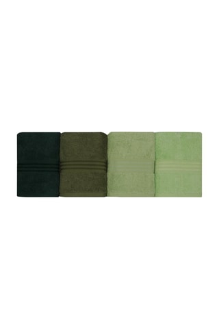 4 toallas de mano Rainbow - Verde - 50 x 90 cm