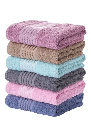 6 toallas de tocador - Violeta - 30 x 50 cm