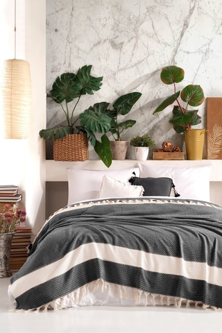 Colcha Seritli  - Negro y blanco